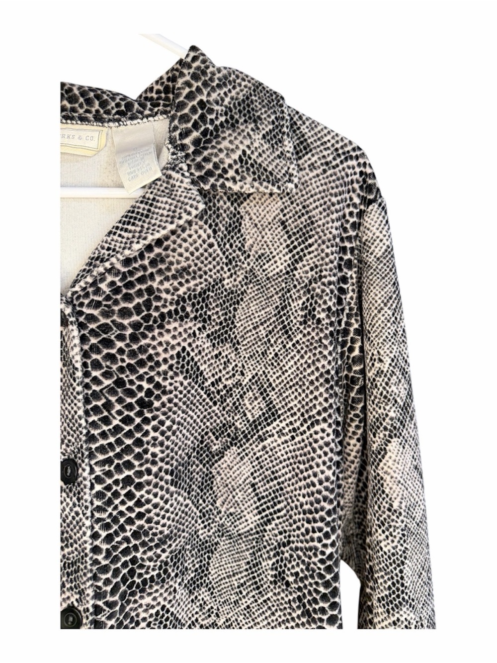 Studio Works & Co. Black and White Snakeskin Print Top - Picture 4 of 5